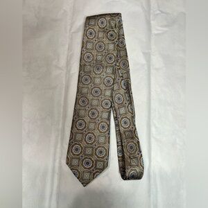 Paul Fredrick Silk Brown Geometric Tie